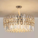 Modern Round / rectangular Raindrop Crystal Chandelier for Low-Ceiling