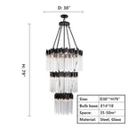Large Elegant Multi-Layers Glam Glass Chandelier for High-Ceiling Staircase / entryway / living / meeting Room