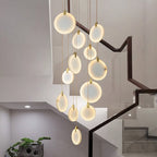Queenie Alabaster Drop Long Round Chandelier