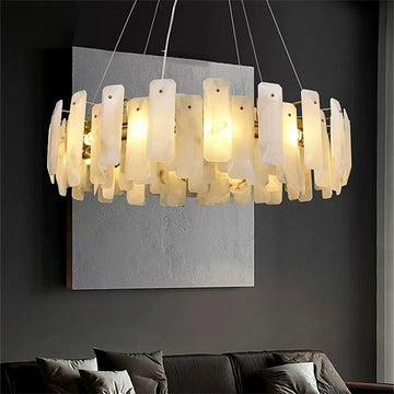 Alabaster Flake Round Chandelier 20-Inch23-Inch31-Inch39-Inch