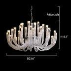 Modern Floral Reeded Glass Chandelier for Living / Dining Room