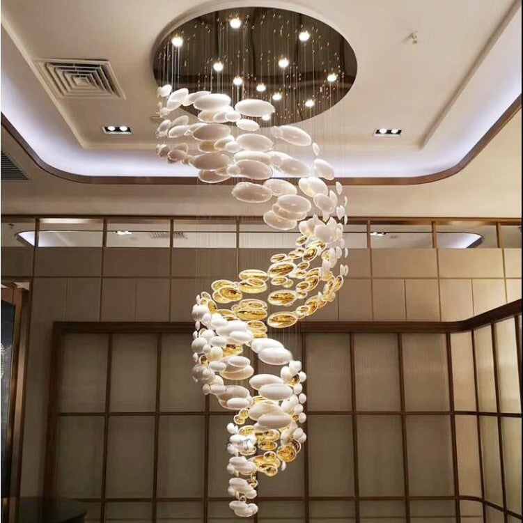 Modern Artistic Unique Golden Dragon Egg Pendant Ceiling Light for Staircase / Sales Center / Hotel