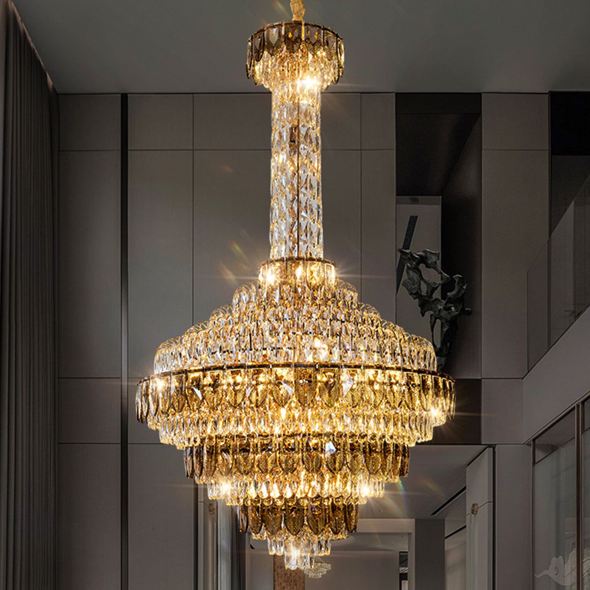 Extra Large Multi-Tiered Empire Crystal Chandelier for Big Hallway / foyer / staircase