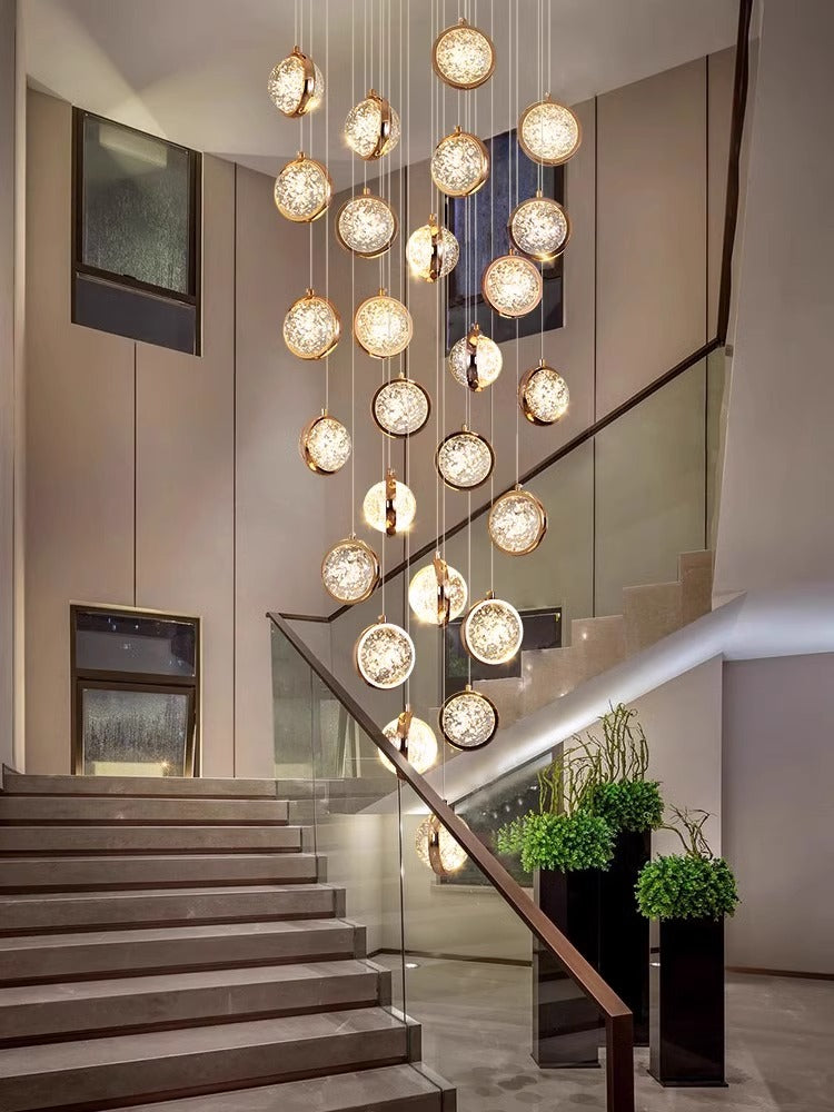 Reina Crystal Long Chandelier