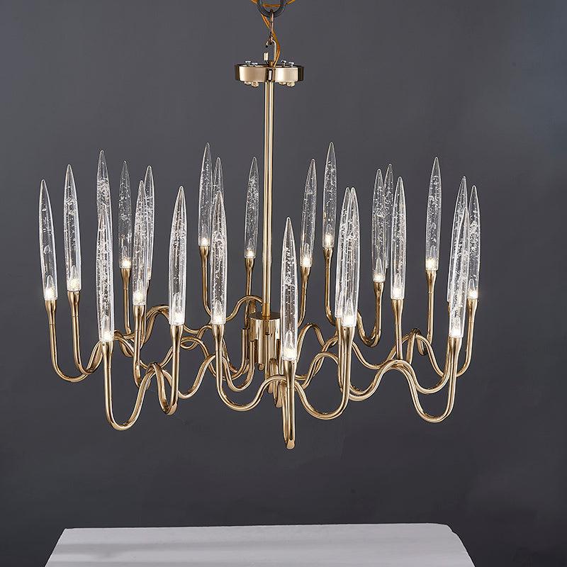 8141r Brass Glass Chandelier