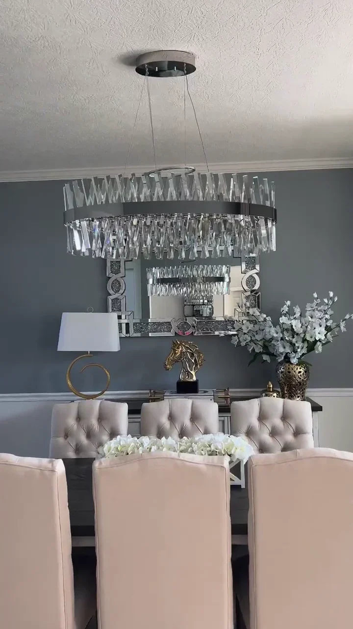 Nordic Oval Post-Modern Light Luxury Crystal Chandelier for Kitchen Island / dining Room