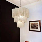 Murano Glass Chandelier – 48 Tubes – Alabaster White
