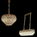 Modern Light Luxury Round / rectangle Crystal Chandelier Set for Living Room / dining Room / bedroom
