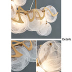 Post-Modern Light Luxury Minimalist Round Glass Cluster Chandelier for Dining / living Room / bedroom