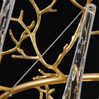 Iris Raindrop Round Branch Crystal Chandelier