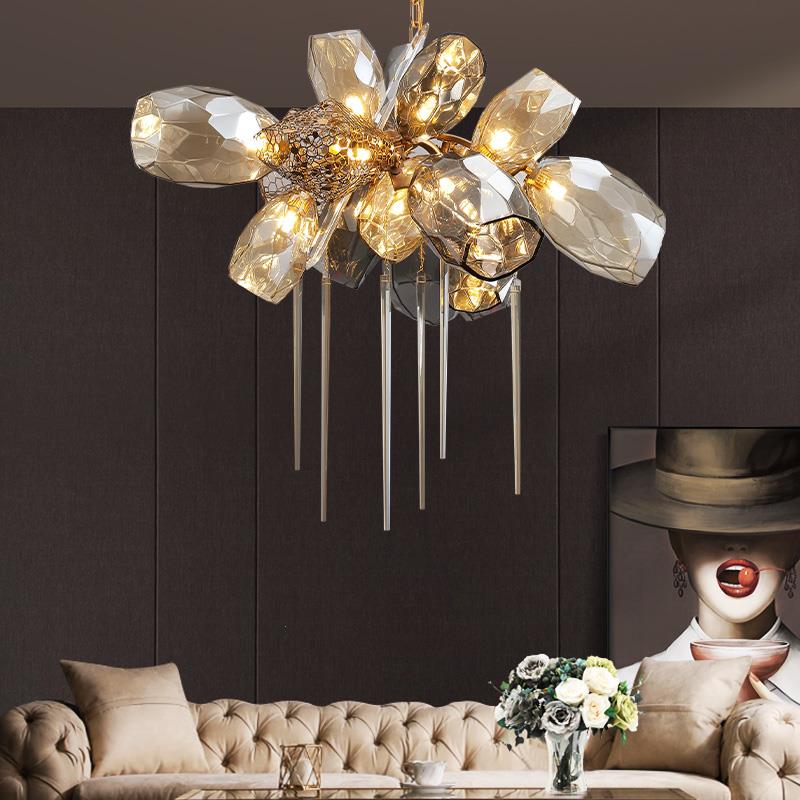 Glass Chandelier Italian Light Luxury Light for Dining Room / living Room