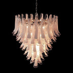 Murano Glass Chandelier – 52 Petals – Pink