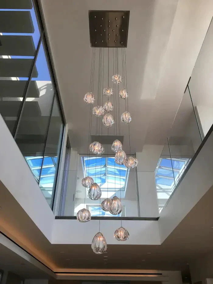 Modern Nordic Style Hand Blown Glass Pendant Crystal Chandelier for Dining Room / living Room / stairwell