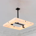 Modern Square Alabaster Chandelier for Living Room / bedroom