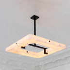 Modern Square Alabaster Chandelier for Living Room / bedroom