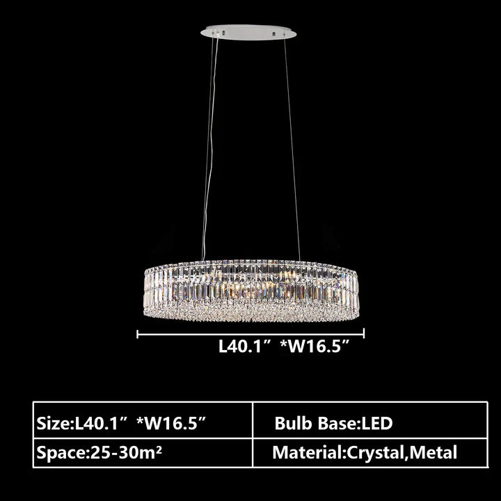 Modern Silver Ceiling Round / rectangle Crystal Chandelier Set for Living Room / dining Room / Bedroom