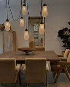 Modern Floating Pears-Inspired Frosted Glass Pendant for High-Ceiling