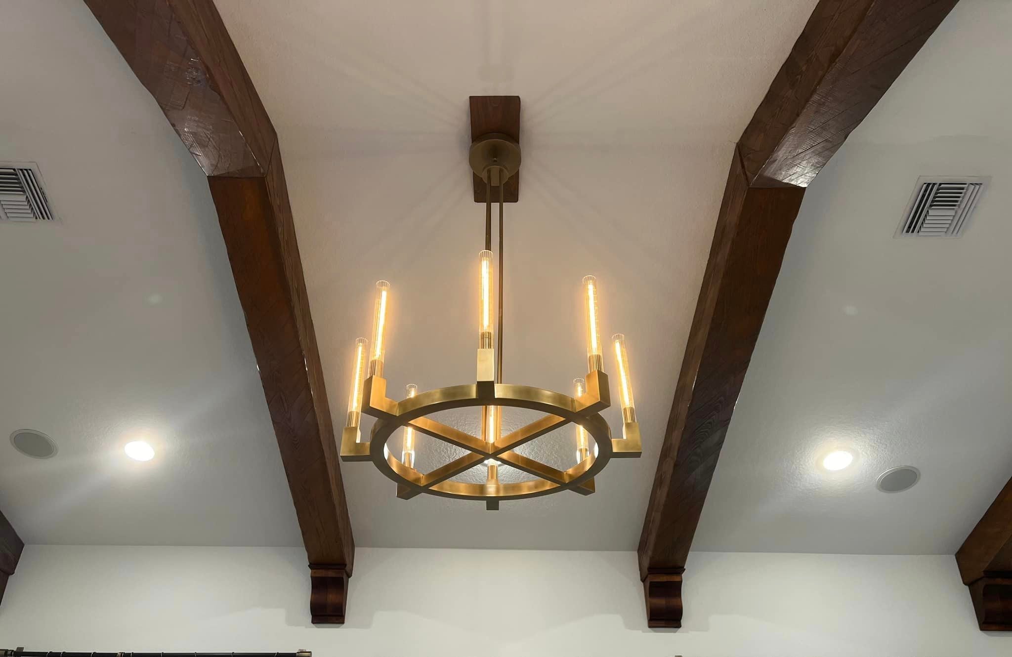 Modern Linear Round / linear Tubular Glass Chandelier for Dining Room / kitchen Island