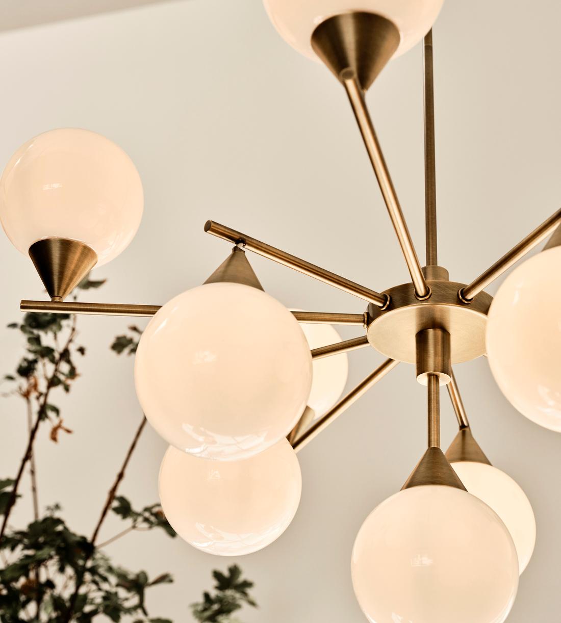 Spindle Glass Chandelier 35.4-Inchw