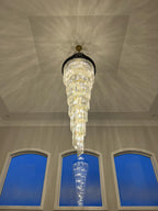 Spiral Crystal Chandelier for Foyer / Staircase