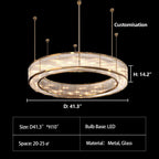 Modern Round Drum Dimmable Chandelier for Living Room / bedroom
