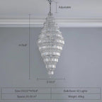 Chrome Extra Large Crystal Chandelier for Foyer Staircase Living Room Entrance Ceiling Light in Silver