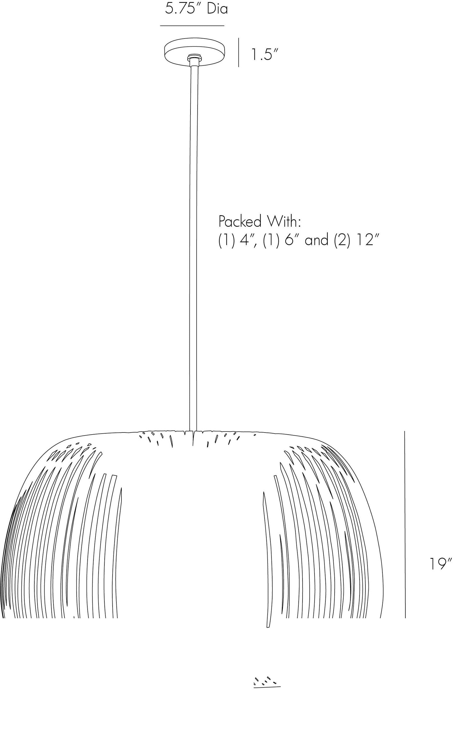 Mia Pendant 41005 technical dimension drawing
