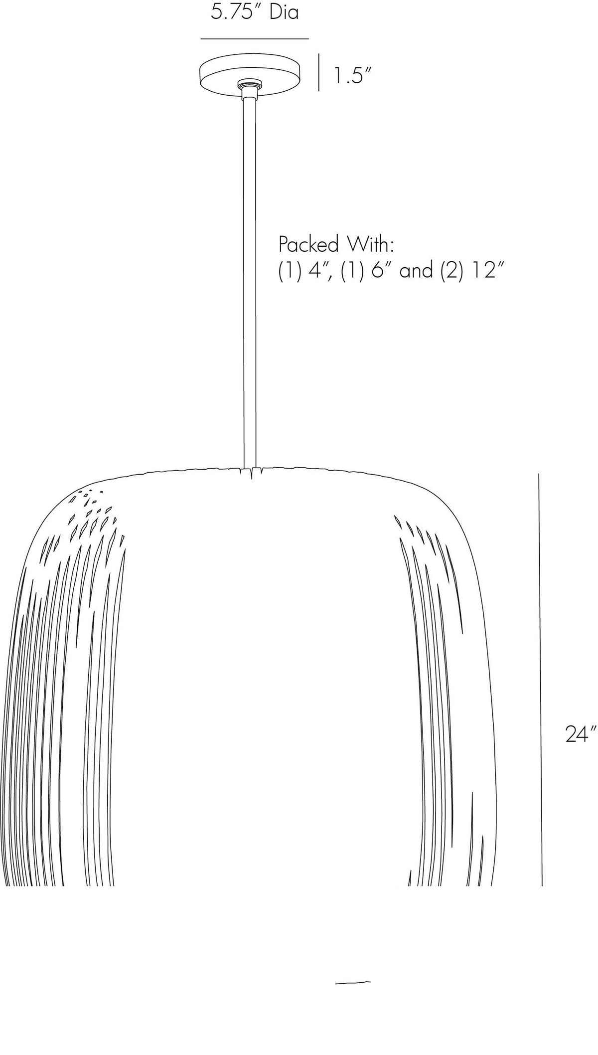 Norelle Pendant 41006 technical dimension drawing