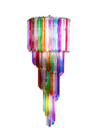 Murano Glass Chandelier – Spiral – 86 Prisms – Multi