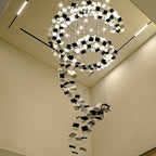 Modern Glass Spiral Floating Square Chandelier – High-Quality Finish