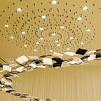 Modern Glass Spiral Floating Square Chandelier – High-Quality Finish