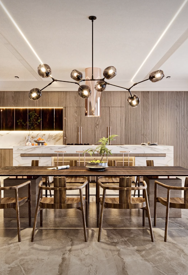 Modern Sputnik Smoky Gray / amber Glass Branch Chandelier for Kitchen Island / dining Room