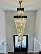 Spiral Crystal Chandelier for Foyer / Staircase
