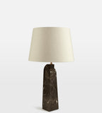 Brown Marble Table Lamp with Linen Shade - Erhaus product image 2