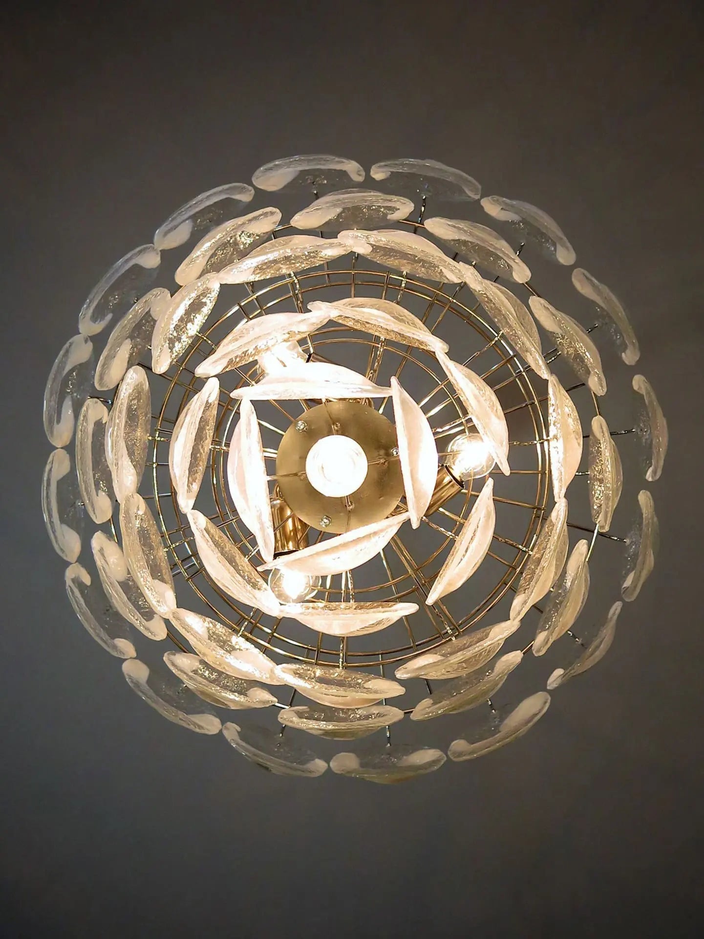 Murano Chandelier – 50 Lattimo Glass – Transparent