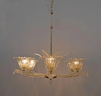 Vintage Italian 6-Arm Glass Chandelier for Low-Ceiling Bedroom / dining Room