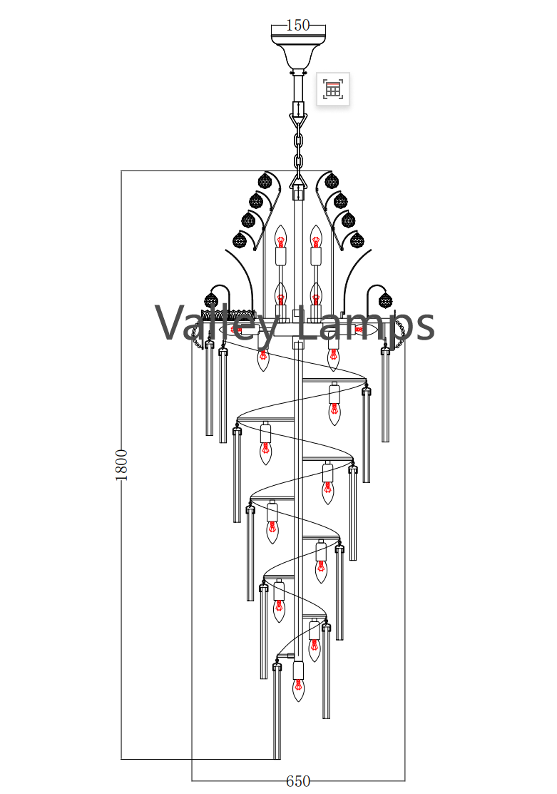 Luxury Extra Long Crystal Chandelier for Villa / staircase / foyer