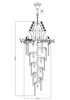 Luxury Extra Long Crystal Chandelier for Villa / staircase / foyer