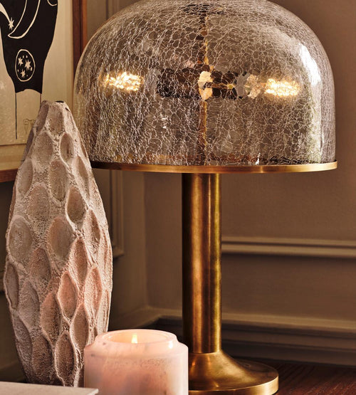 Aged Brass Glass Accent Table Lamp - Erhaus product image 2