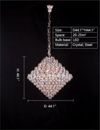 Aesthetic Luxury Conical Crystal Chandelier for Living / dinning Room / foyer / hallway / staircase