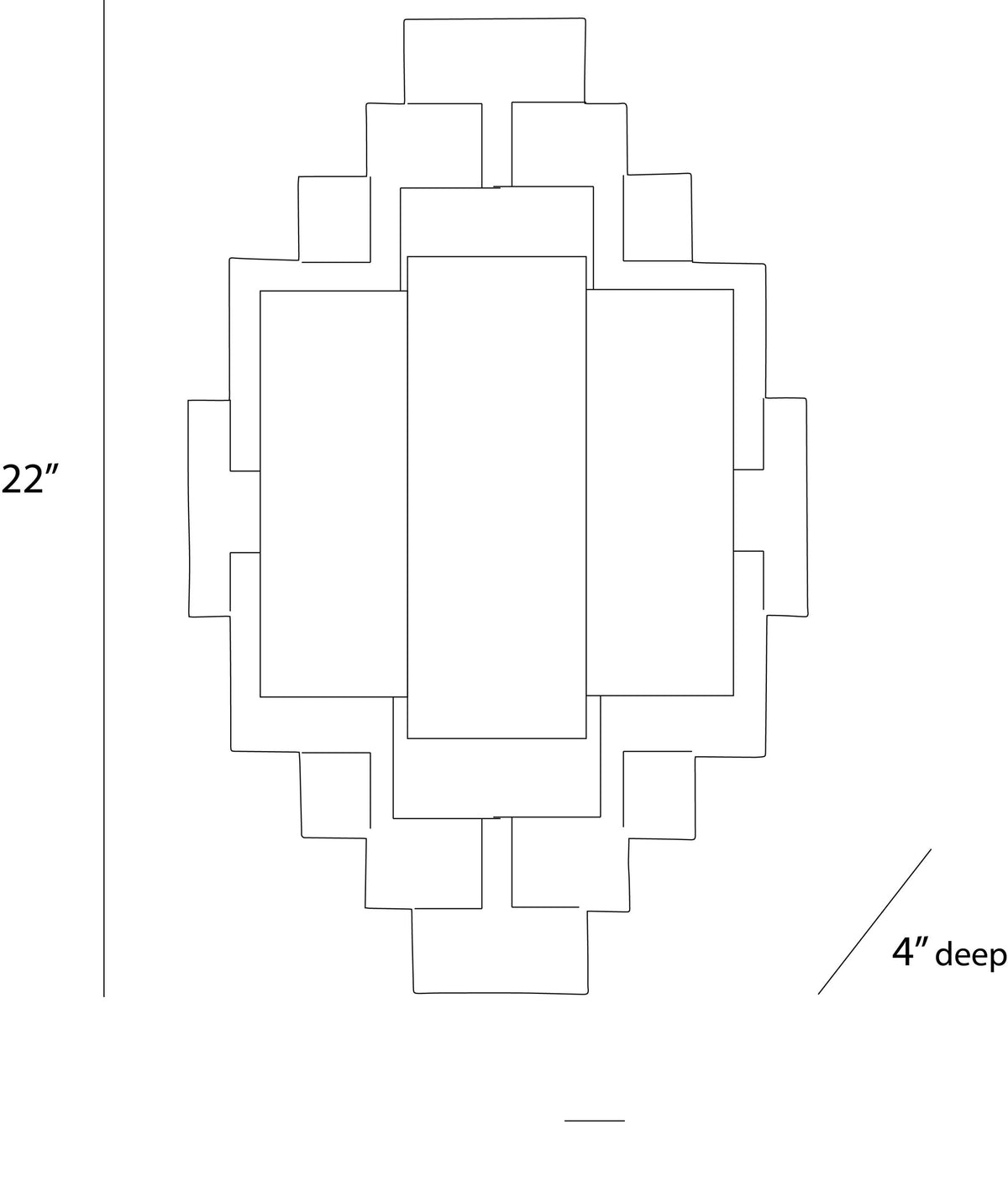 Trinidad Wall Sconce 44325 technical dimension drawing