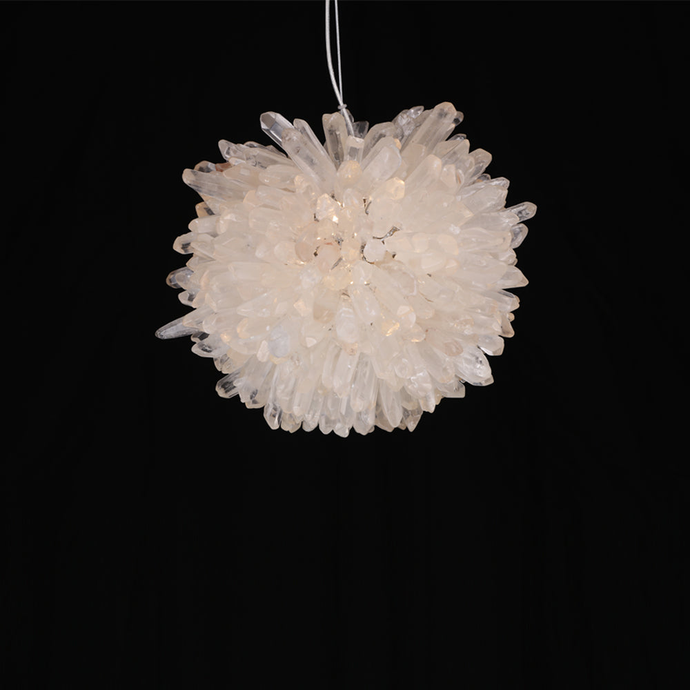 Cervine Clear Geode Quartz Crystal Ball Pendant Light 9-Inch12-Inch16-Inch20"