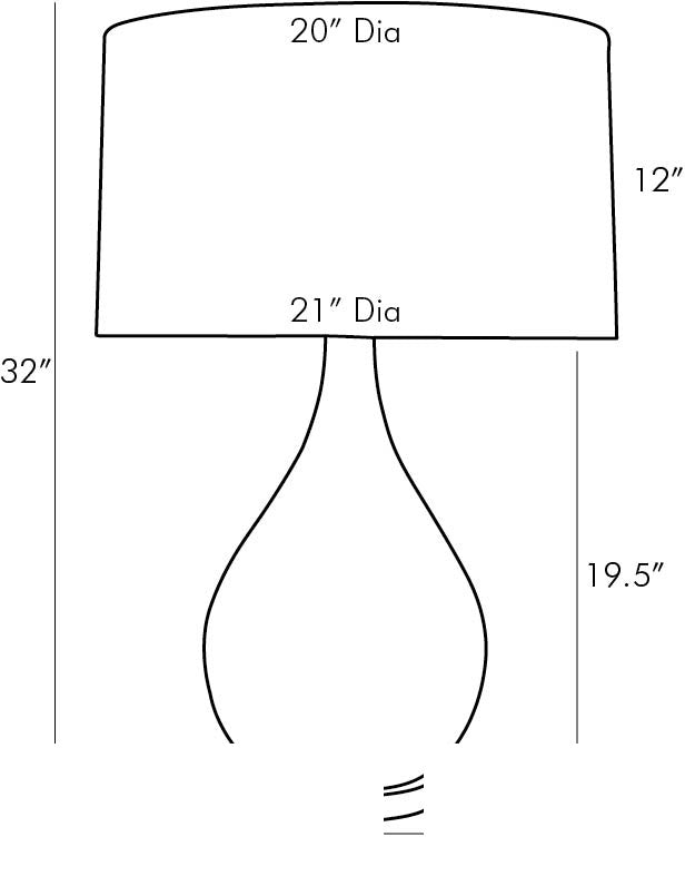 Romy Table Lamp 44415-295 technical dimension drawing