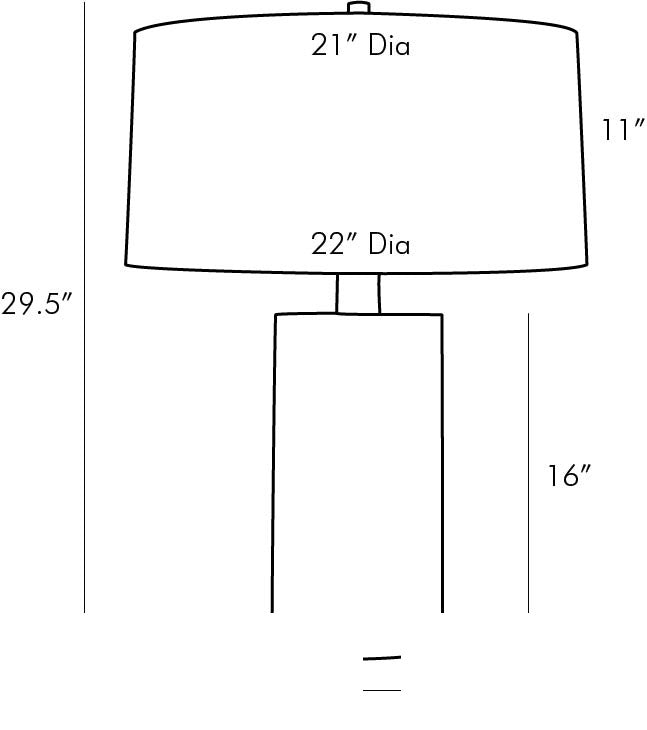 Prague Table Lamp 44447-188 technical dimension drawing