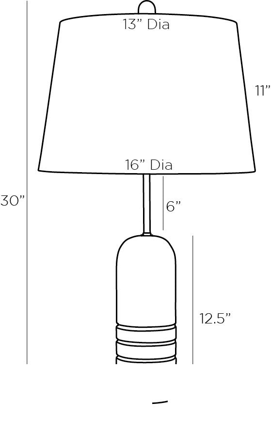 Mendoza Table Lamp 44757-530 technical dimension drawing
