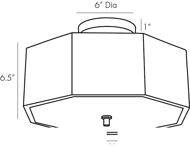 Grespan Semi-Flush Mount 44763 technical dimension drawing