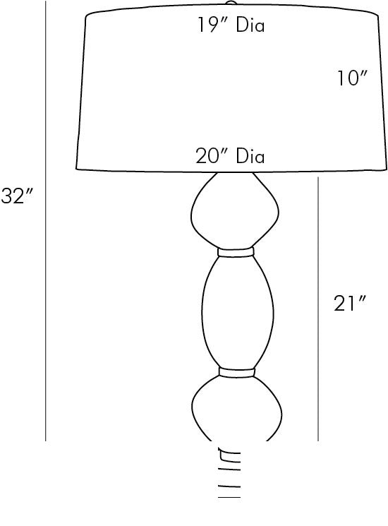 Dreena Table Lamp 44952-904 technical dimension drawing