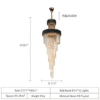 Spiral Crystal Chandelier for Foyer / Staircase