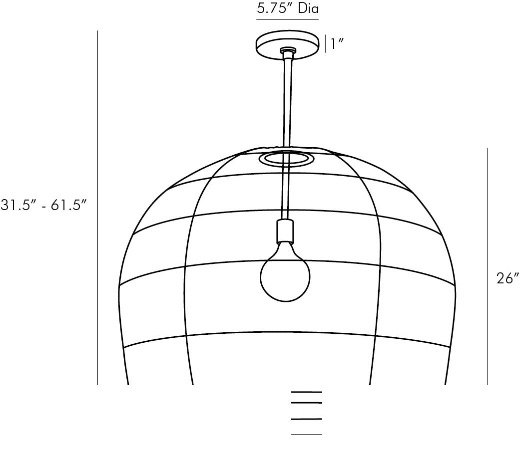 Swami Large Pendant 45061 technical dimension drawing