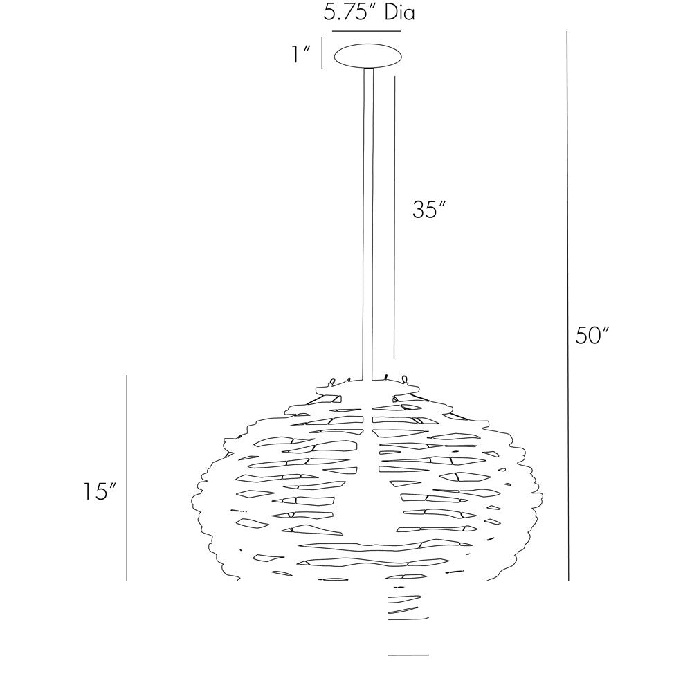 Rook Small Pendant 45101 technical dimension drawing